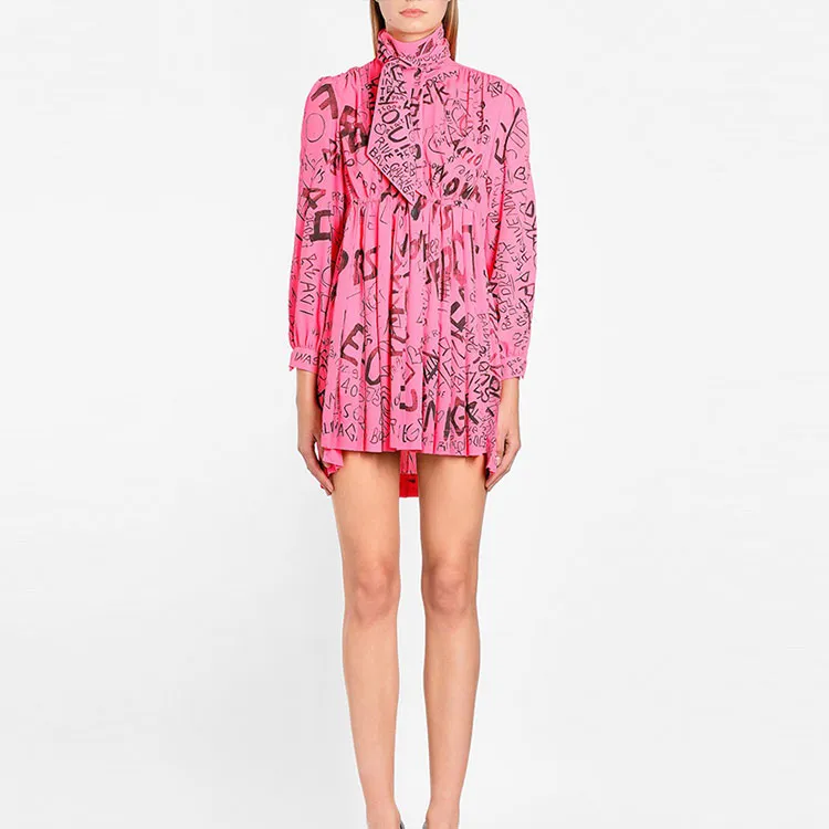 Balenciaga Long-Sleeved Dresses Women's Pink-2
