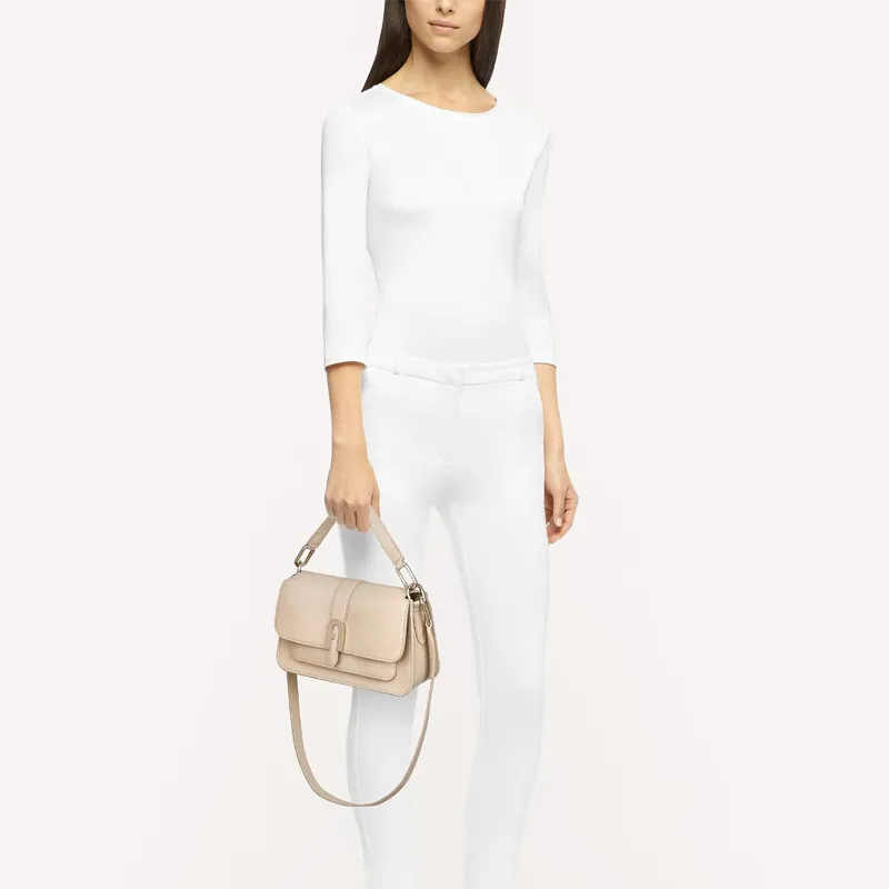 Furla Sofia Grainy Calfskin Shoulder Bag Crossbody Bag Handbag Regular Women's Beige-2