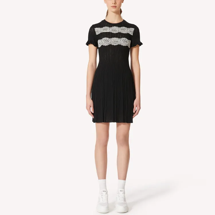 RED VALENTINO Short Sleeved Dresses Women's Black-1