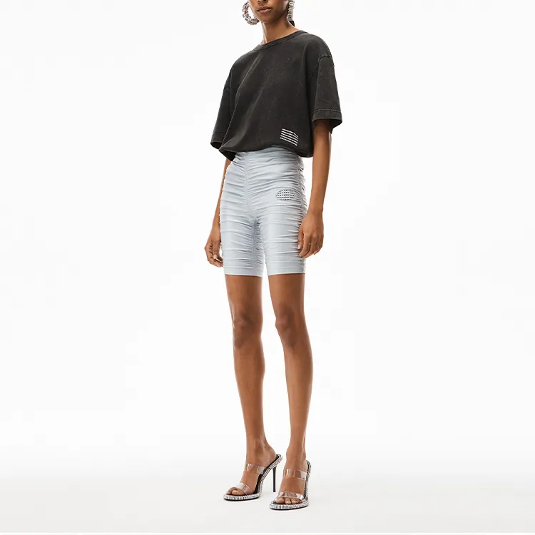 Alexander Wang Repeated-logo Print Acid-wash T-shirt-1