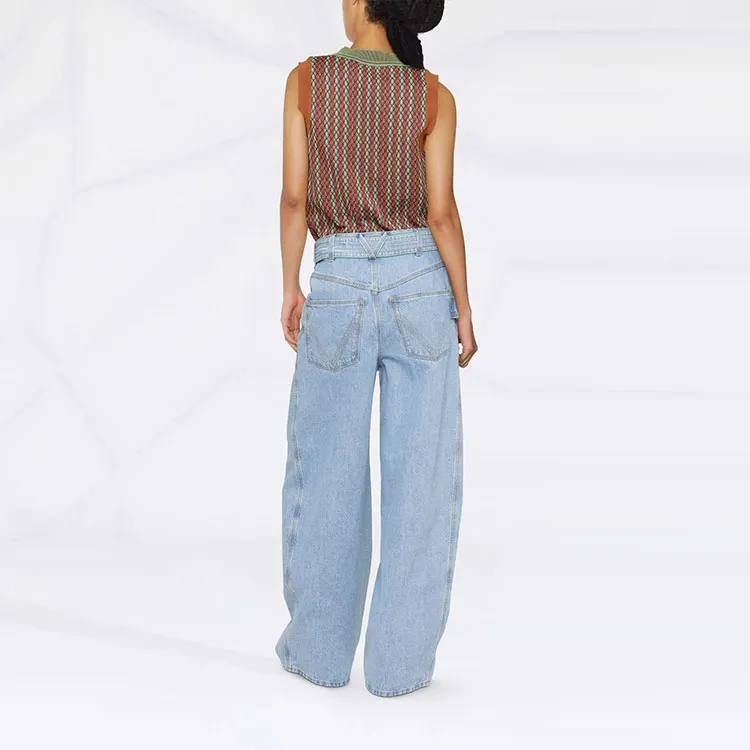 Bottega Veneta Belted Wide Leg Jeans-2