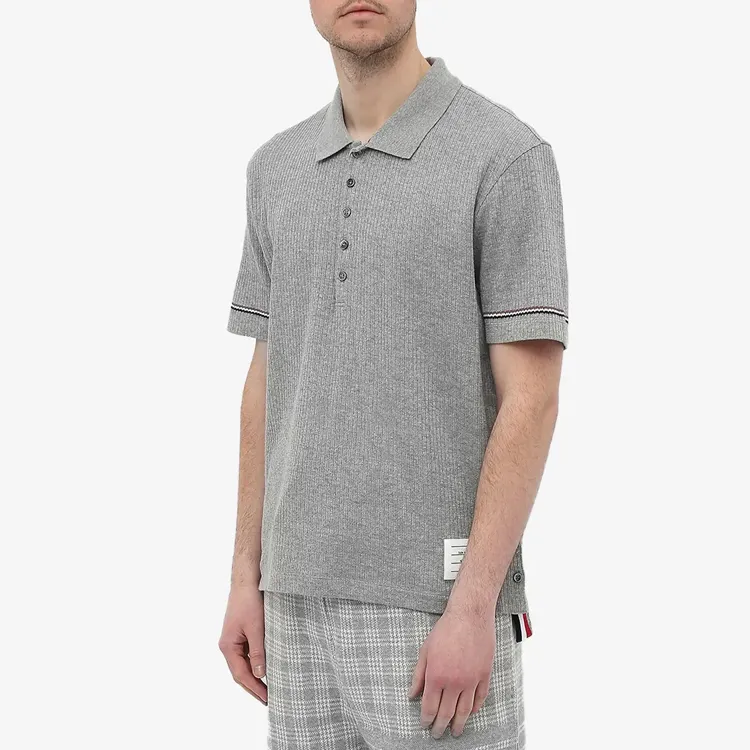 THOM BROWNE Polo Shirts Unisex Gray-3