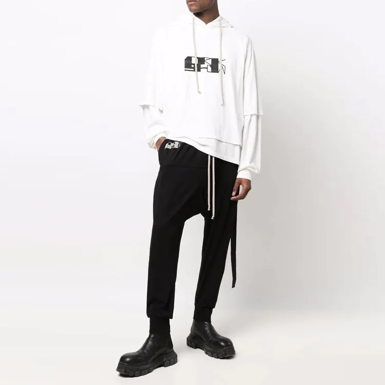 Rick Owens DRKSHDW Logo print Drop crotch Trousers-1