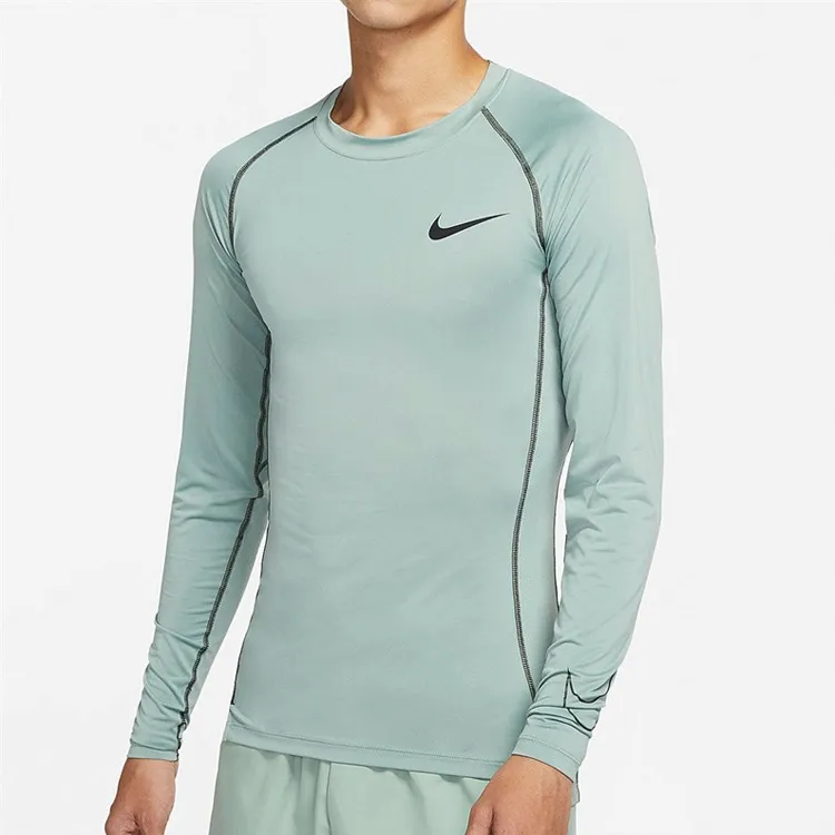 Nike Pro Dri-fit Athleisure Casual Sports Crewneck Long-Sleeve T-Shirt Green-2
