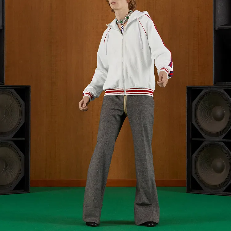 GUCCI Web Stripe Zipped Hoodie-1