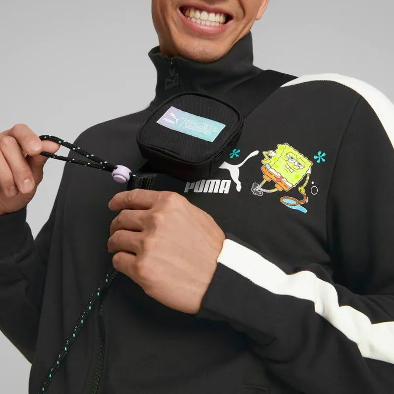 PUMA SPONGEBOB, Collaboration Fabric Shoulder Bag, Crossbody Bag Regular Unisex Black Blue-3