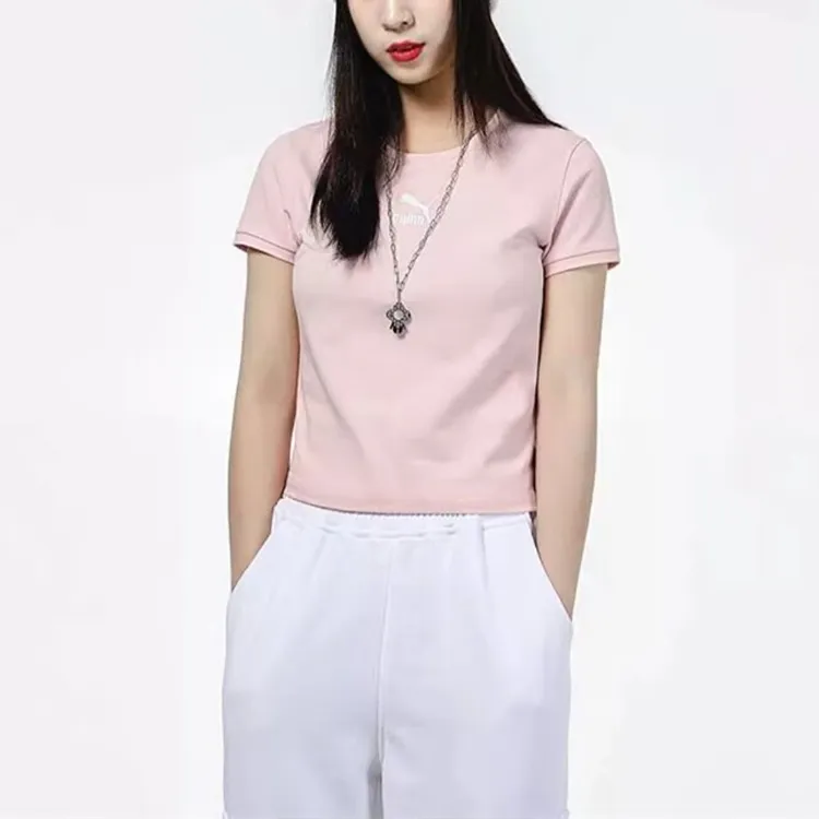PUMA Set in Sleeve T Shirt Women's Pink-1