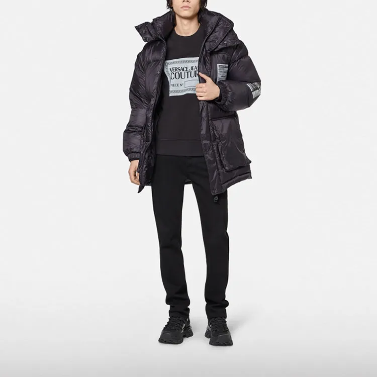 VERSACE Puffer Jacket Men's Black-4
