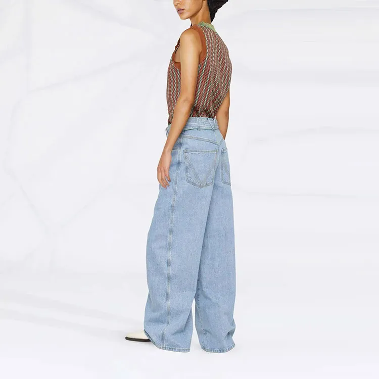 Bottega Veneta Belted Wide Leg Jeans-3