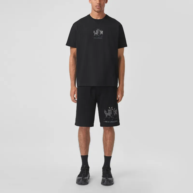Burberry Embroidered Deer Cotton Oversized T Shirt-2