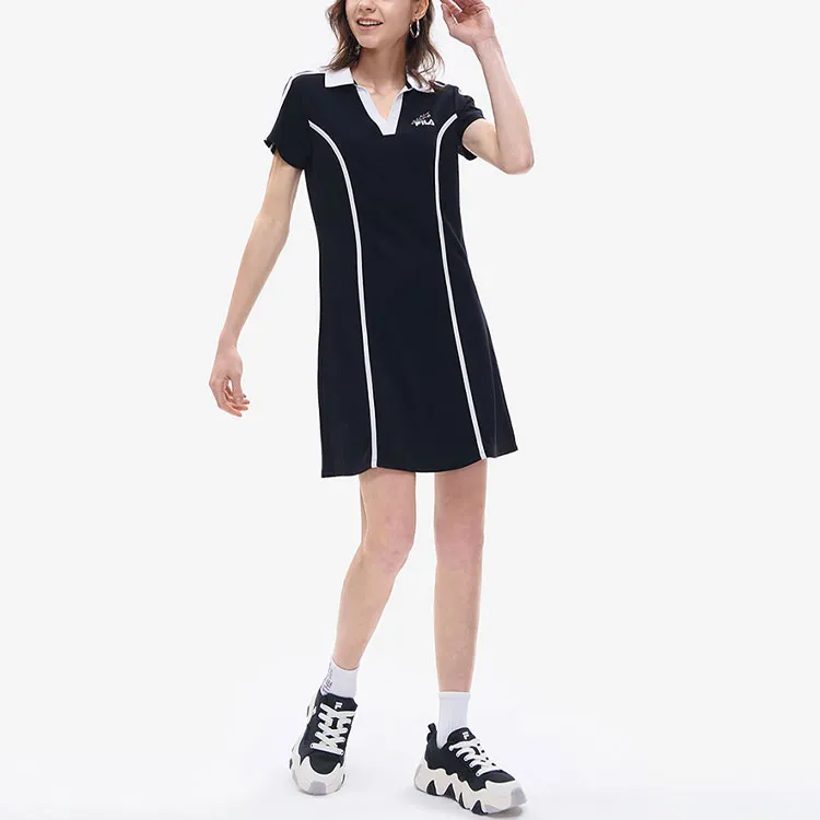 FILA FUSION Short Sleeved Dresses Women's Pitch Black-3