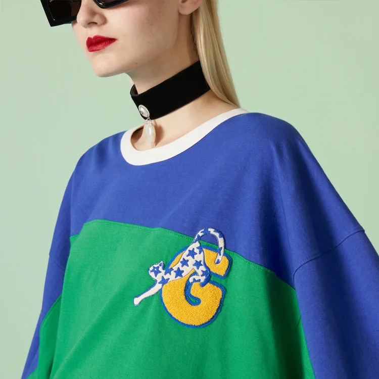 GUCCI Drop Shoulder Sleeve T Shirt Women's Multicolor-4