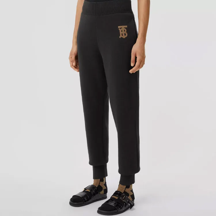 Burberry SS22 Knitted Sports Pants Women's Black-3