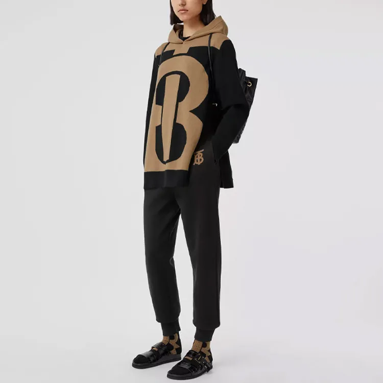 Burberry SS22 Knitted Sports Pants Women's Black-2