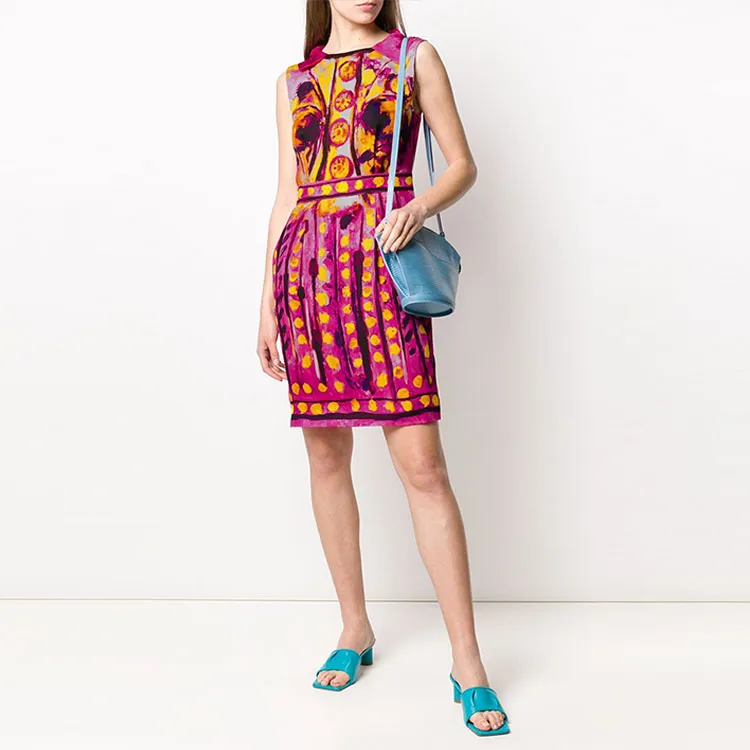 MOSCHINO Brushstroke Print Sleeveless Dress-1