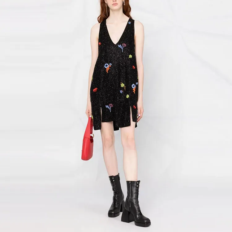 GANNI Sleeveless Dresses Women's Black-1