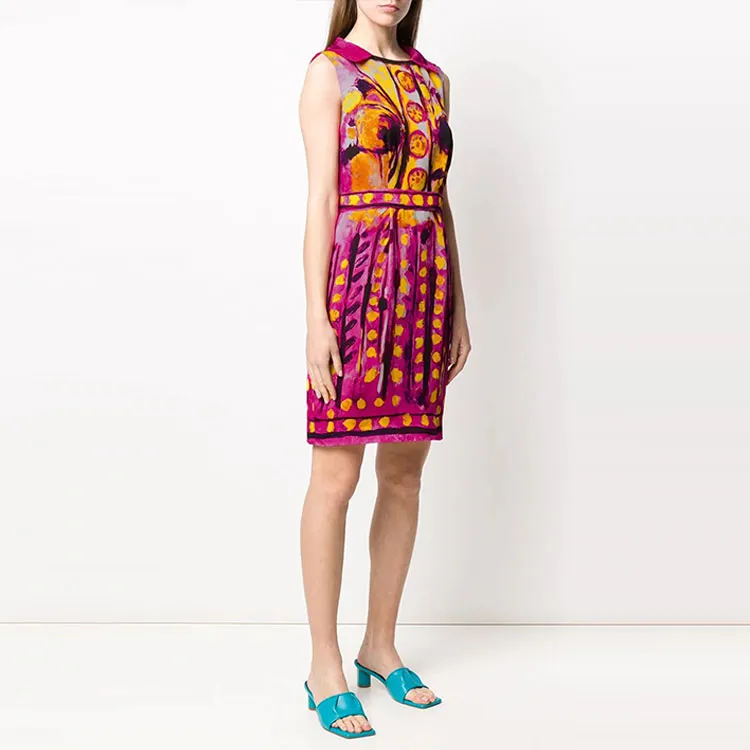 MOSCHINO Brushstroke Print Sleeveless Dress-3