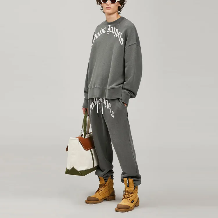 PALM ANGELS Knitted Sweatpants Men Dark Gray-1