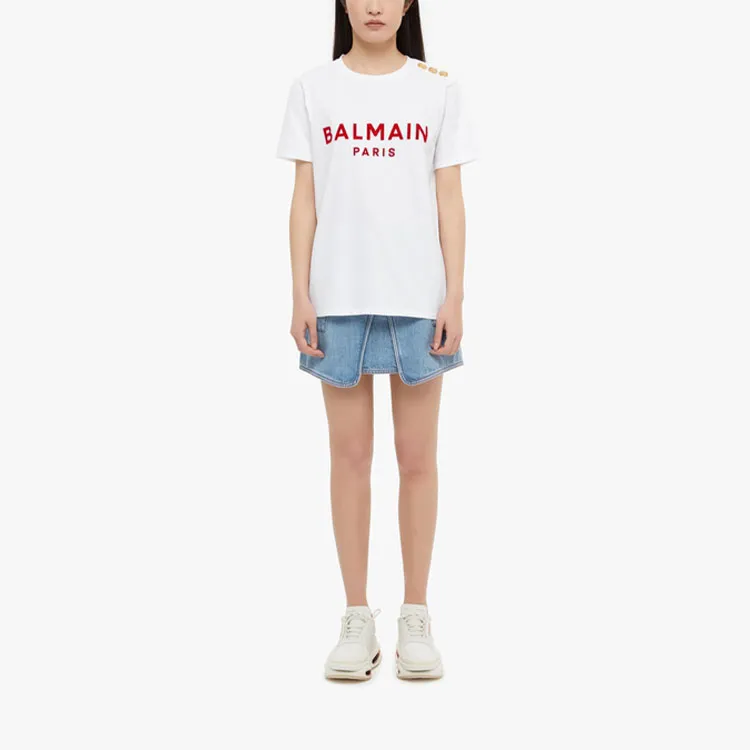 BALMAIN Denim Short Skirts Women's Blue-2