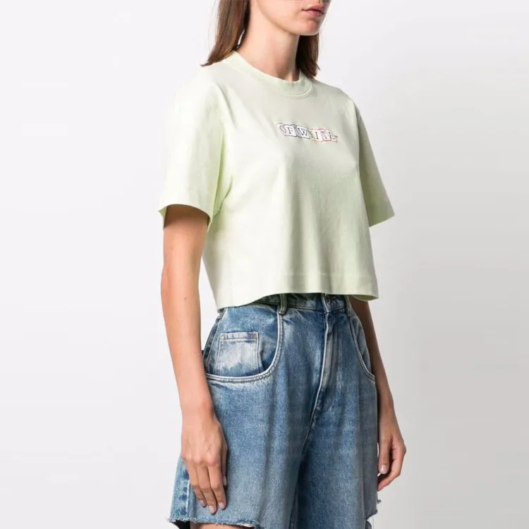 OFF-WHITE SS21 Crop Tops Women's Beige Yellow-3