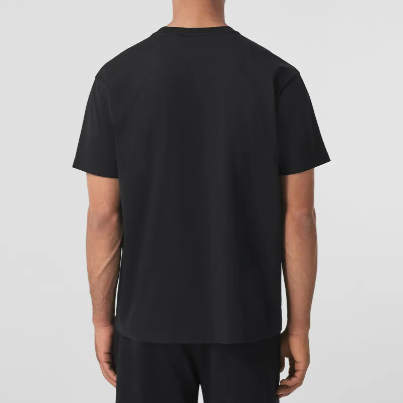 Burberry Embroidered Deer Cotton Oversized T Shirt-4