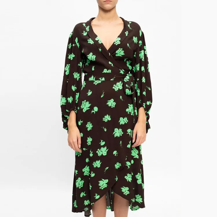 GANNI Printed Crepe Mini Dress 'Phantom'-6