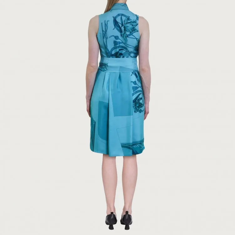 FERRAGAMO SS22 Sleeveless Dress Women's Blue-2