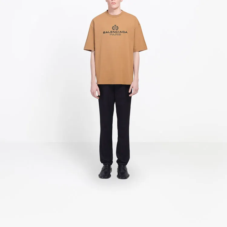 Balenciaga T Shirt Regular Fit Men's Beige Yellow-1