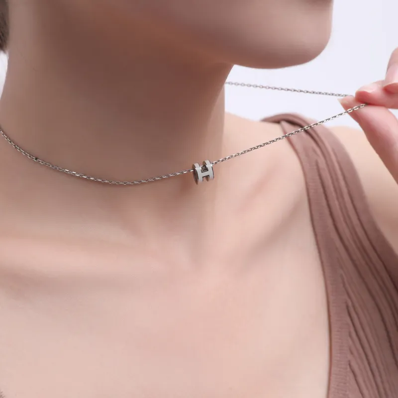 HERMES Mini Pop H Pendant Palladium tone-4