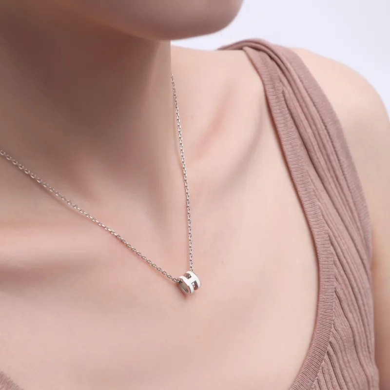 HERMES Mini Pop H Pendant Palladium tone-3