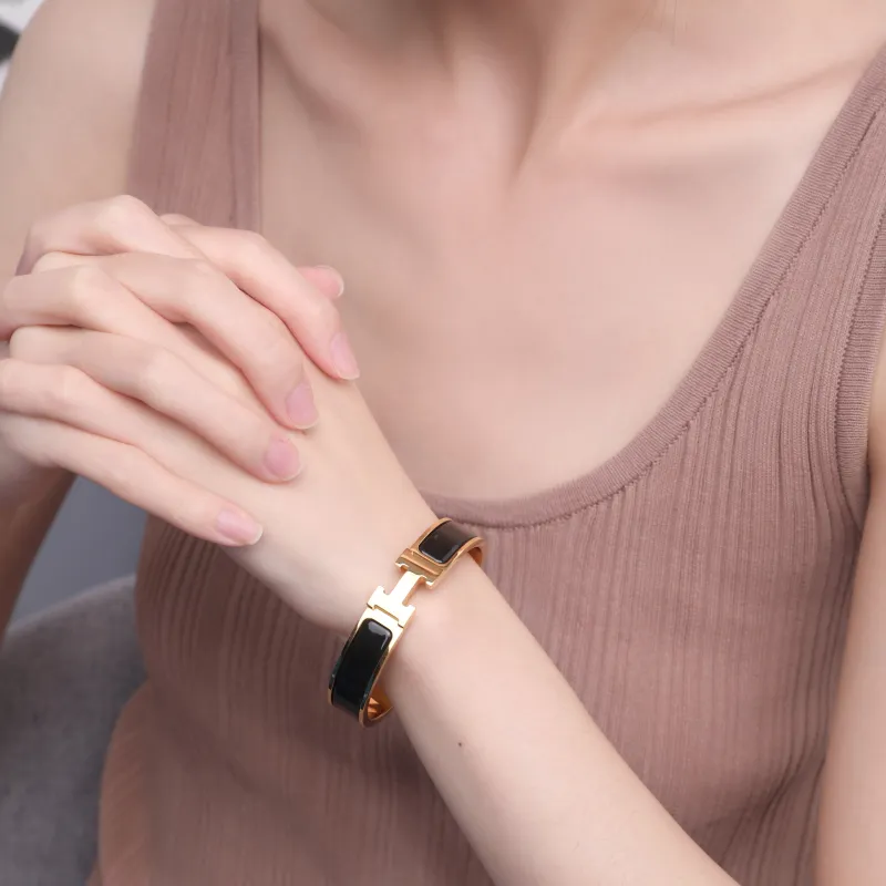 HERMES Clic Clac H Bracelet Gold tone Pm-2