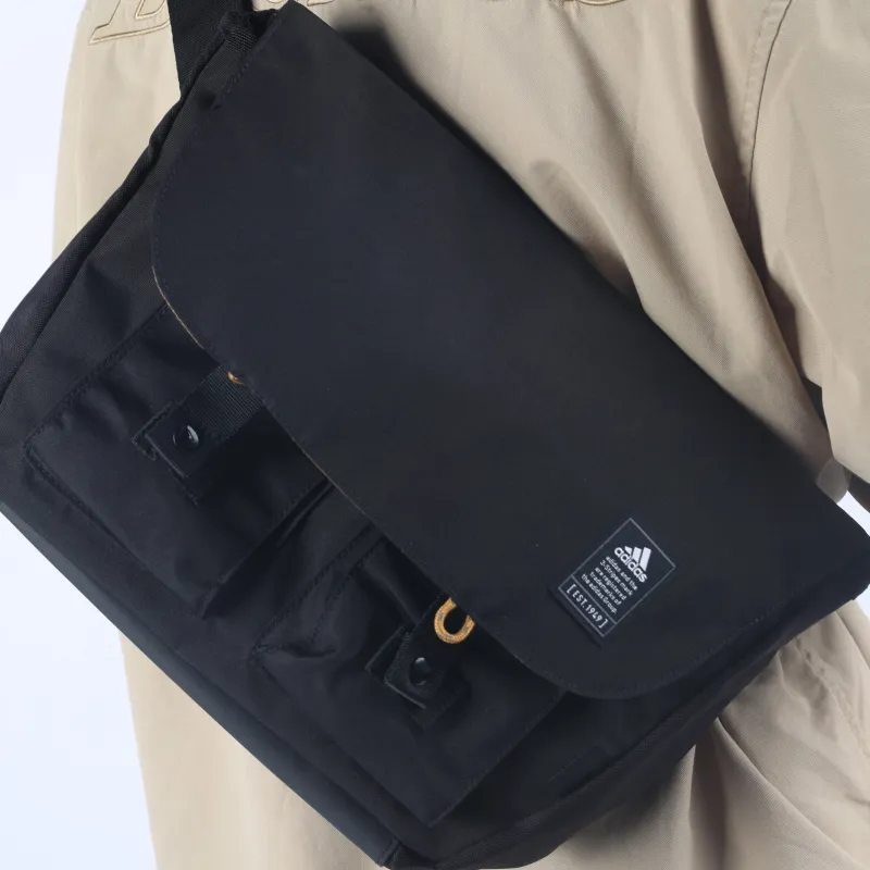 Adidas Recycled Polyester Messenger Bag Shoulder Bag Crossbody Bag Regular Unisex Pure Black-3