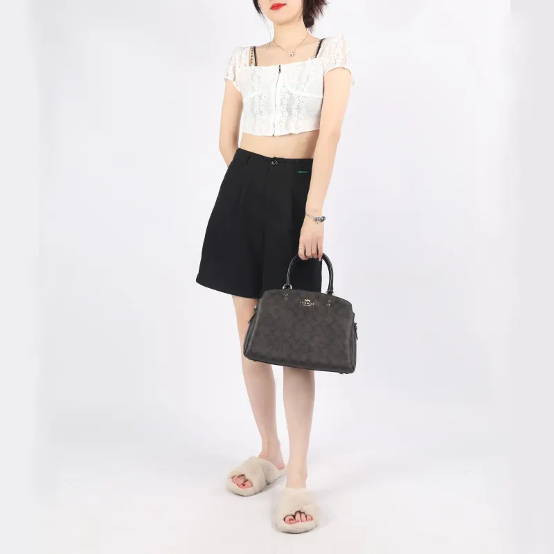 COACH Lillie PVC Shoulder Bag Crossbody Bag Handbag Regular Women's Dark Brown-7