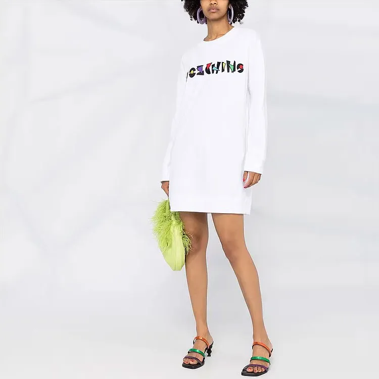 MOSCHINO Long Sleeved Dresses Women's White-1