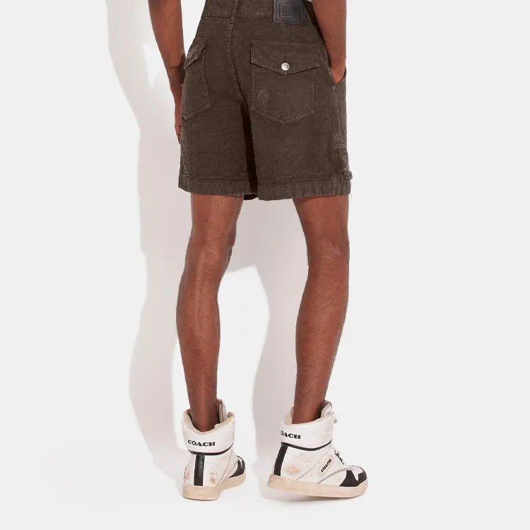 COACH Denim Shorts Men Brown-2