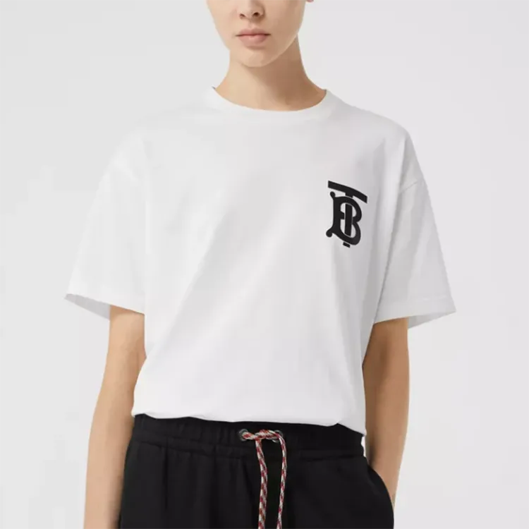 Burberry Drop Shoulder Sleeve T Shirt Women's White 80174731-2