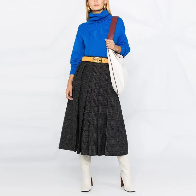FENDI Casual Long Skirts Women's Gray-2