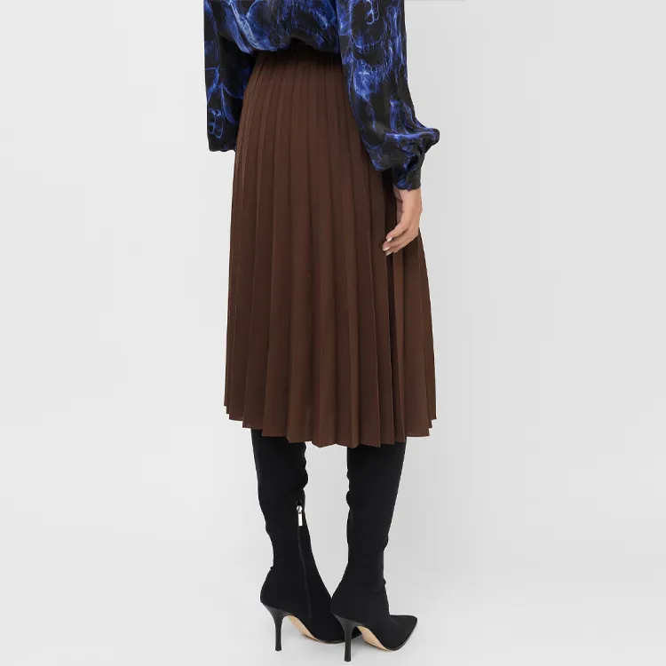Vetements Casual Long Skirts Women's Brown-3
