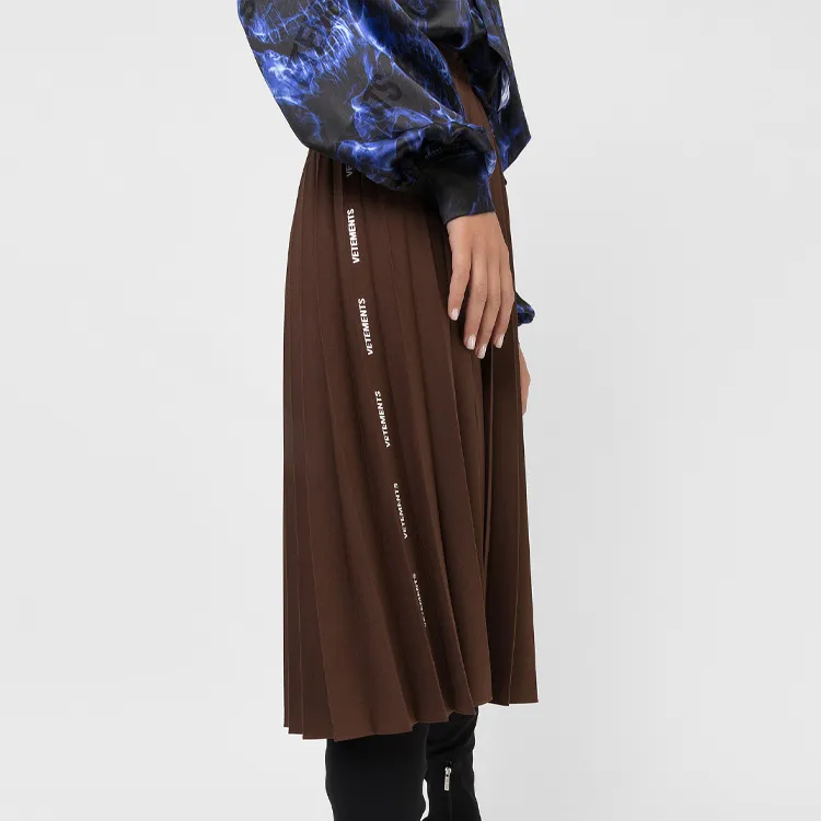 Vetements Casual Long Skirts Women's Brown-4