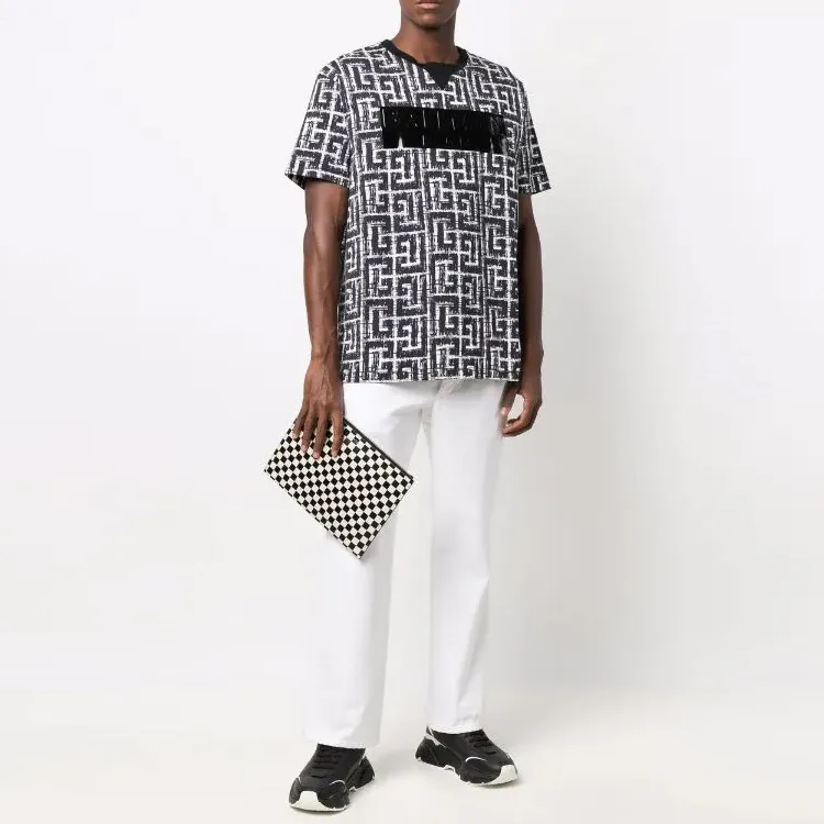 BALMAIN Tape Monogram T Shirt-1