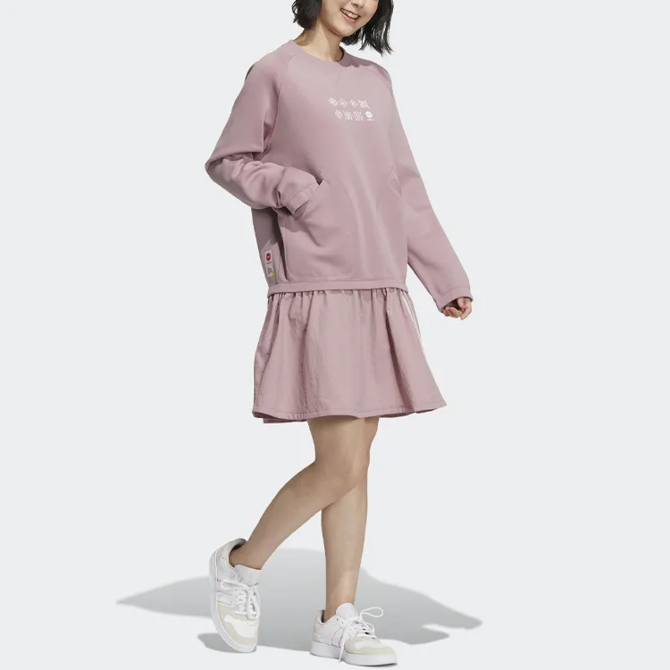 Adidas Neo Long Sleeved Dresses Women's Purple Pink-2
