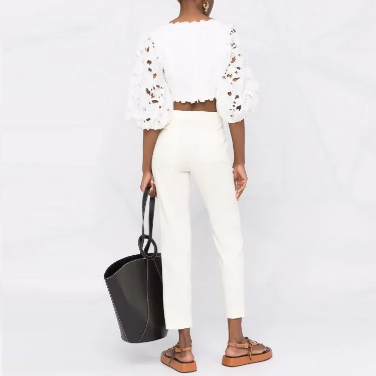 Zimmermann Crop Tops Women's White-2