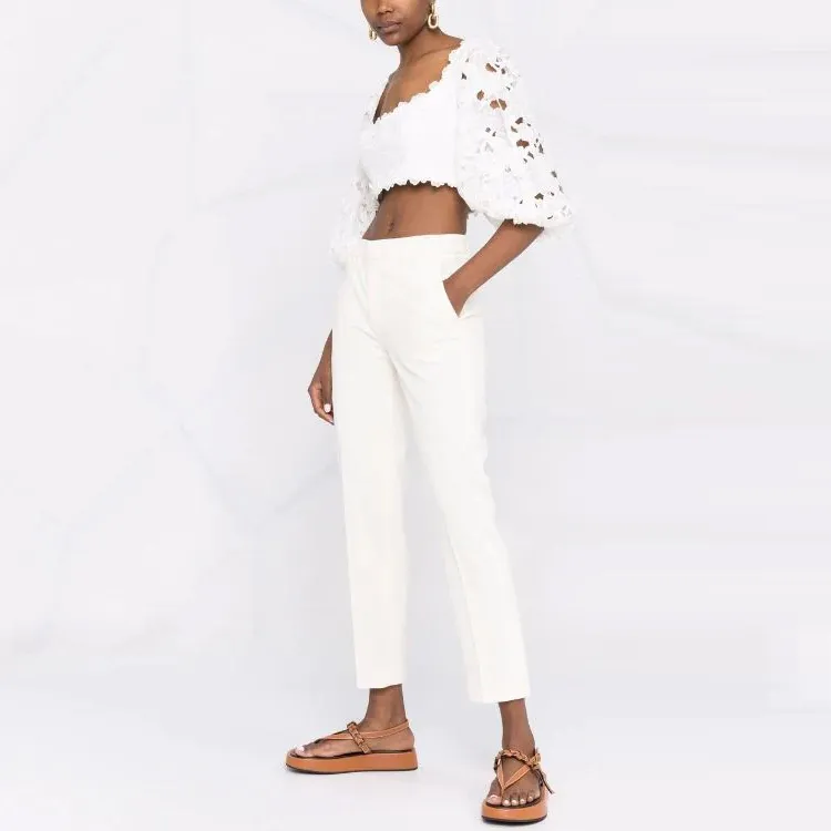 Zimmermann Crop Tops Women's White-3