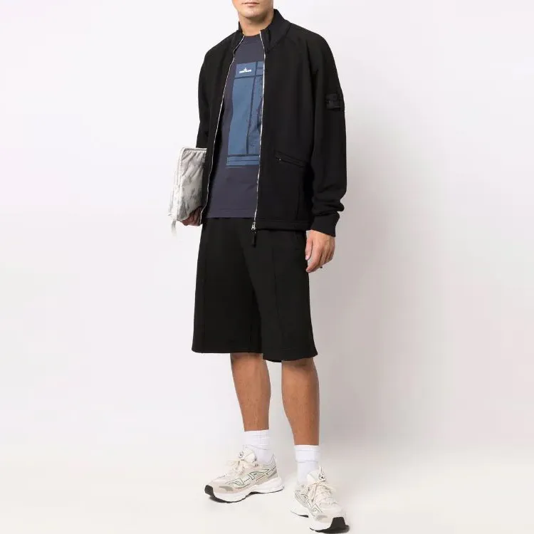 STONE ISLAND Logo patch Knee length Bermuda Shorts-1