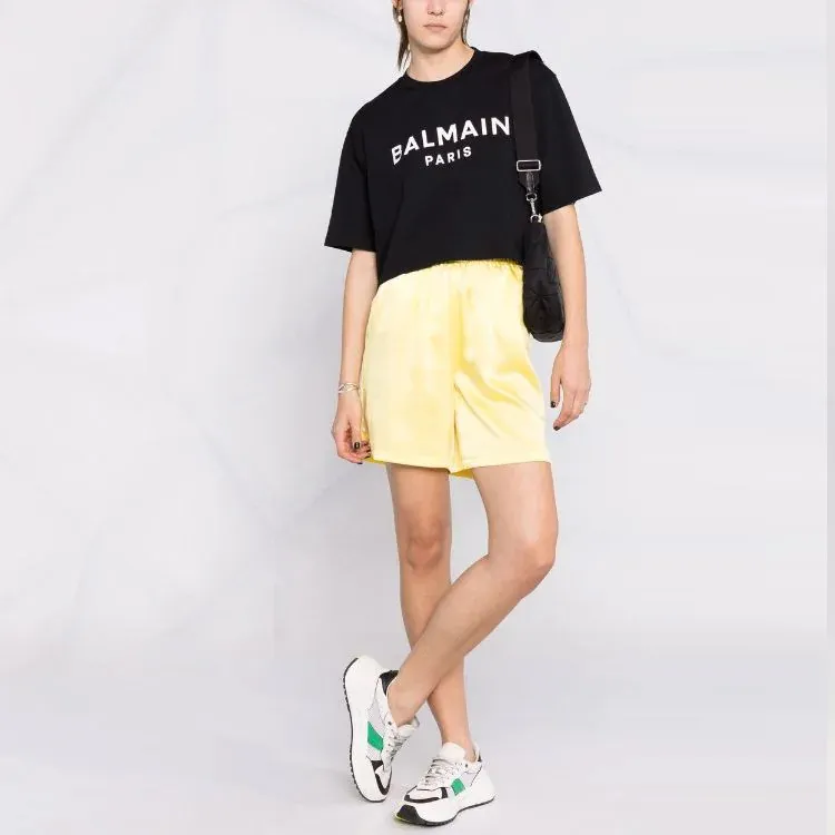 BALMAIN Cropped Logo T shirt-1