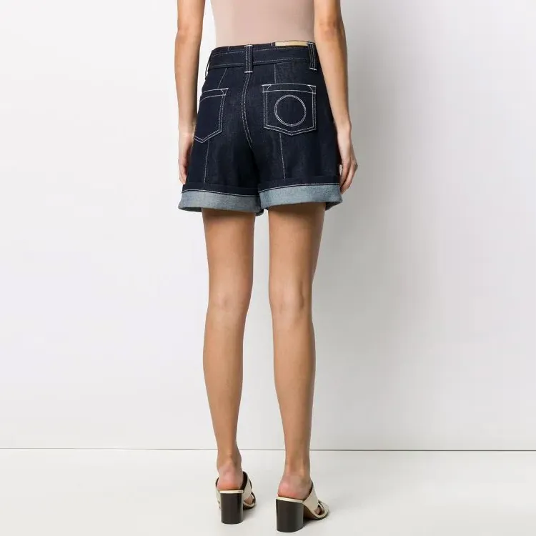 Chloé Denim Shorts Women's Dark Blue-3