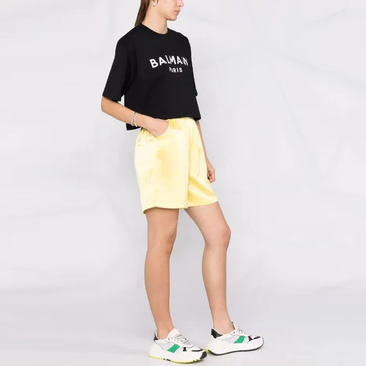 BALMAIN Cropped Logo T shirt-2