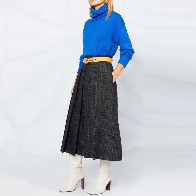 FENDI Casual Long Skirts Women's Gray-1
