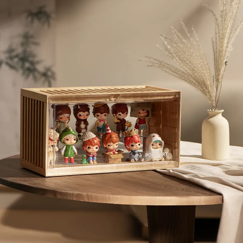 POP MART HIRONO ONO HIRONO Little Naughty Collection, Timber Figure Display Case Model Accessories-1