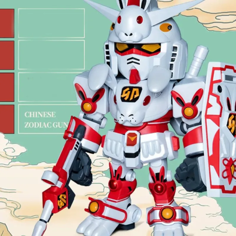 BANDAI Zodiac Gundam, Mao Rabbit Q Version Assembled Models 20cm-1